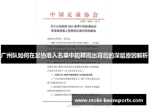 广州队如何在足协准入名单中脱颖而出背后的深层原因解析